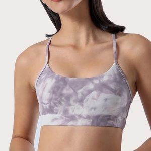 Lululemon Flow Y Bra Nulu Size 6 Diamond Dye Pink Graphite Purple
